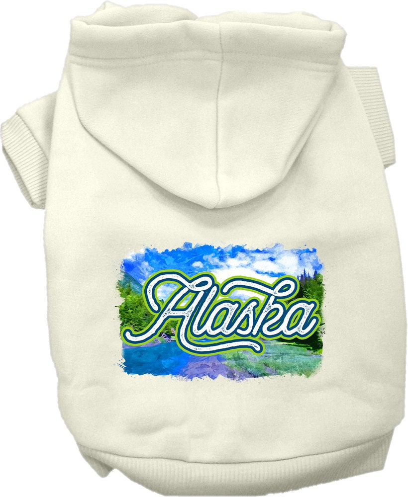 Pet Dog & Cat Screen Printed Hoodie for Small to Medium Pets (Sizes XS-XL), "Alaska Summer"