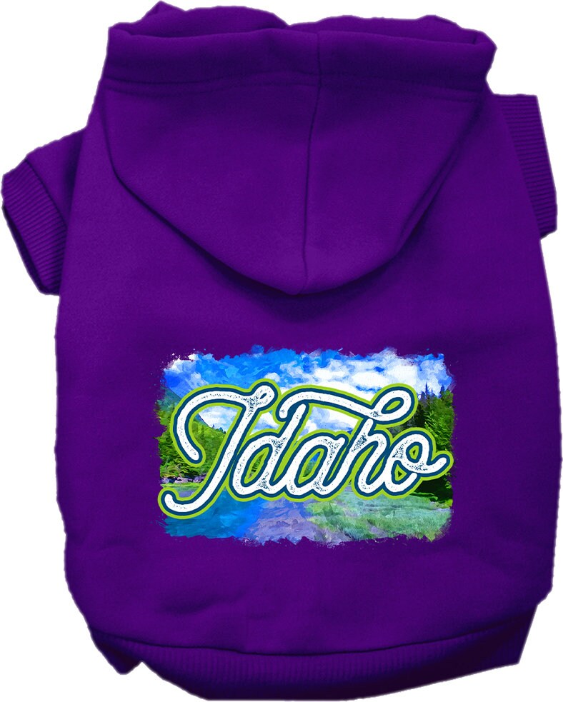 Pet Dog & Cat Screen Printed Hoodie for Small to Medium Pets (Sizes XS-XL), "Idaho Summer"