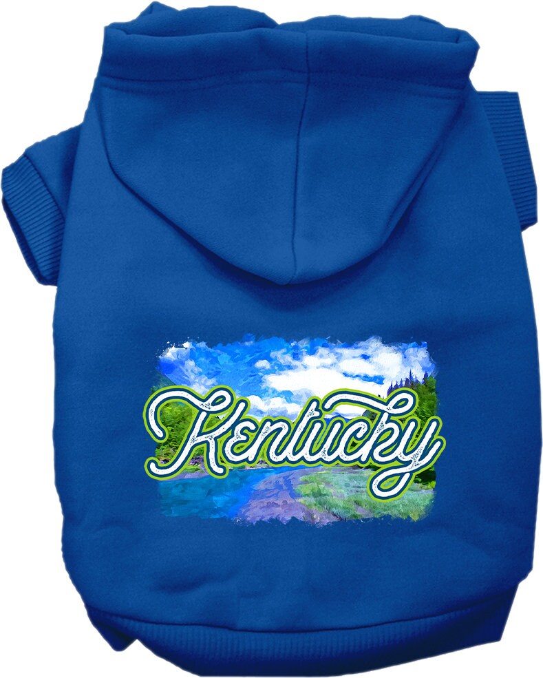 Pet Dog & Cat Screen Printed Hoodie for Small to Medium Pets (Sizes XS-XL), "Kentucky Summer"