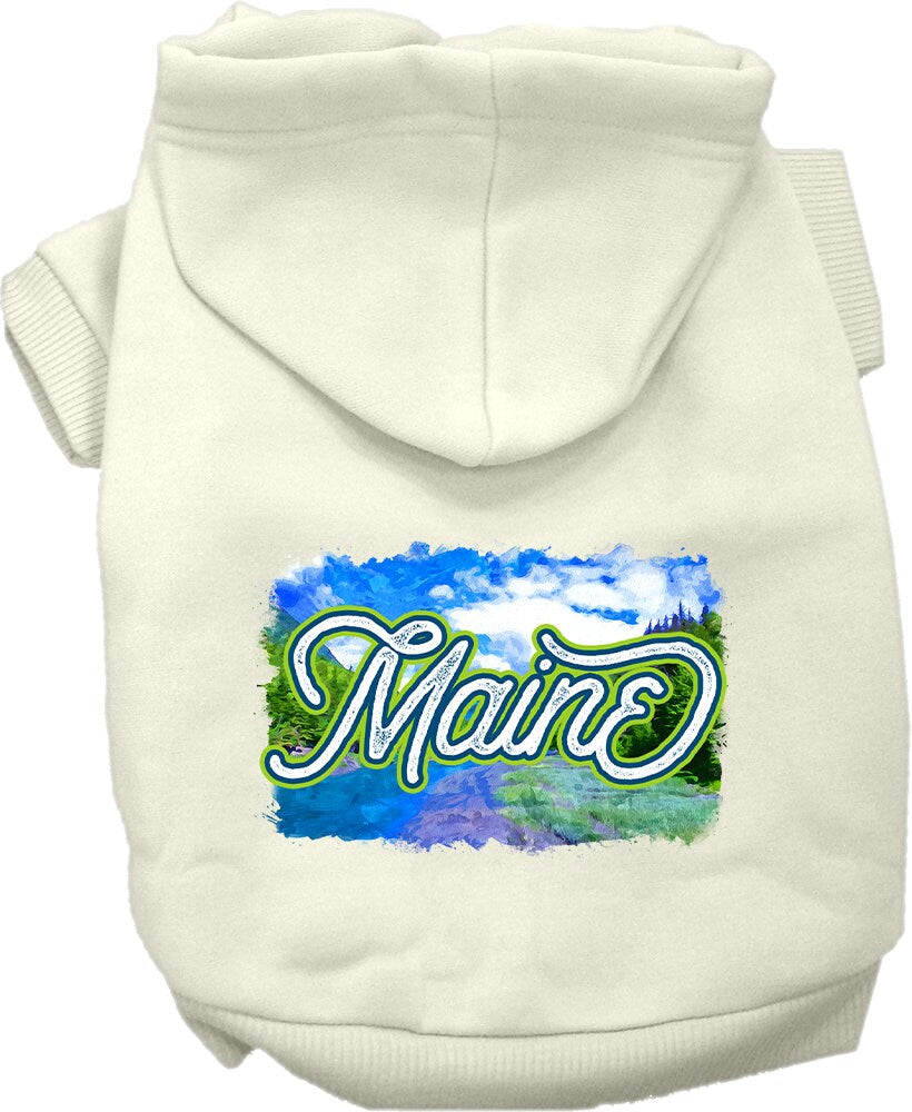 Pet Dog & Cat Screen Printed Hoodie for Small to Medium Pets (Sizes XS-XL), "Maine Summer"