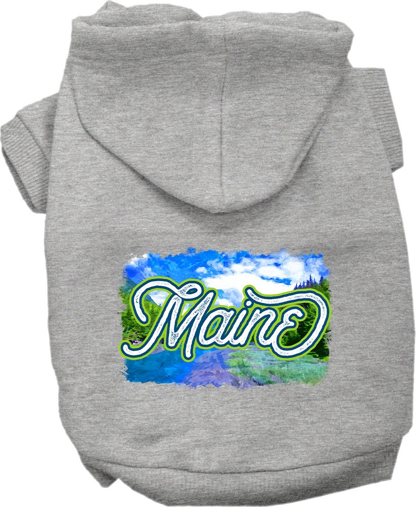 Pet Dog & Cat Screen Printed Hoodie for Small to Medium Pets (Sizes XS-XL), "Maine Summer"