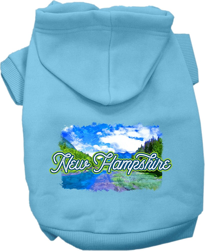 Pet Dog & Cat Screen Printed Hoodie for Medium to Large Pets (Sizes 2XL-6XL), "New Hampshire Summer"