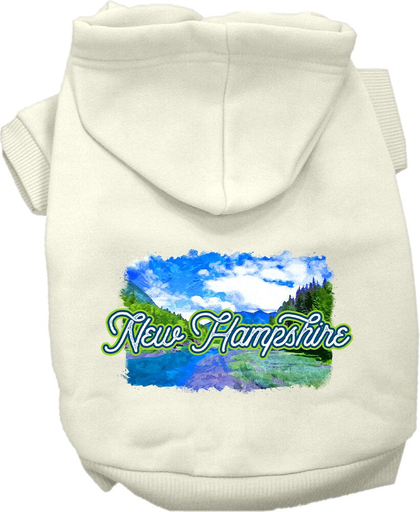 Pet Dog & Cat Screen Printed Hoodie for Medium to Large Pets (Sizes 2XL-6XL), "New Hampshire Summer"