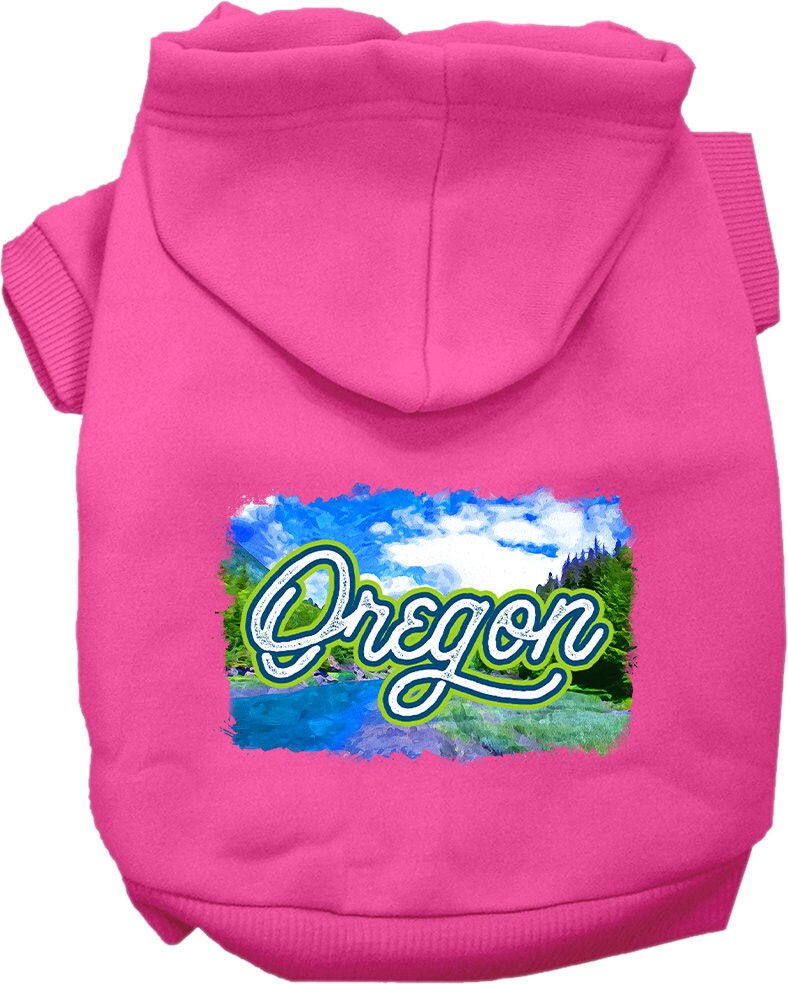 Pet Dog & Cat Screen Printed Hoodie for Medium to Large Pets (Sizes 2XL-6XL), "Oregon Summer"