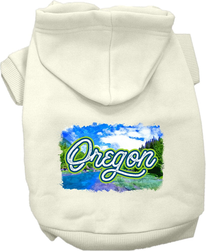 Pet Dog & Cat Screen Printed Hoodie for Medium to Large Pets (Sizes 2XL-6XL), "Oregon Summer"