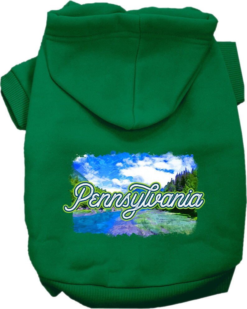 Pet Dog & Cat Screen Printed Hoodie for Medium to Large Pets (Sizes 2XL-6XL), "Pennsylvania Summer"