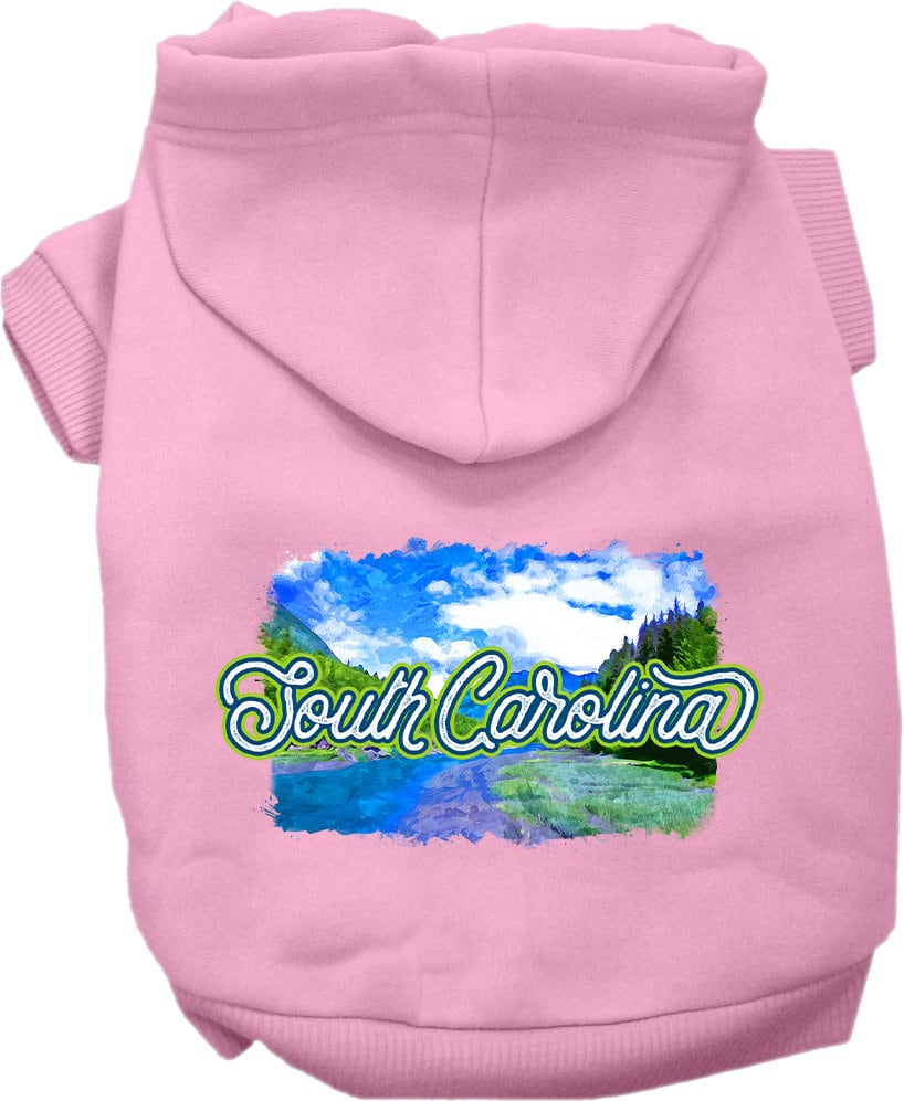 Pet Dog & Cat Screen Printed Hoodie for Medium to Large Pets (Sizes 2XL-6XL), "South Carolina Summer"