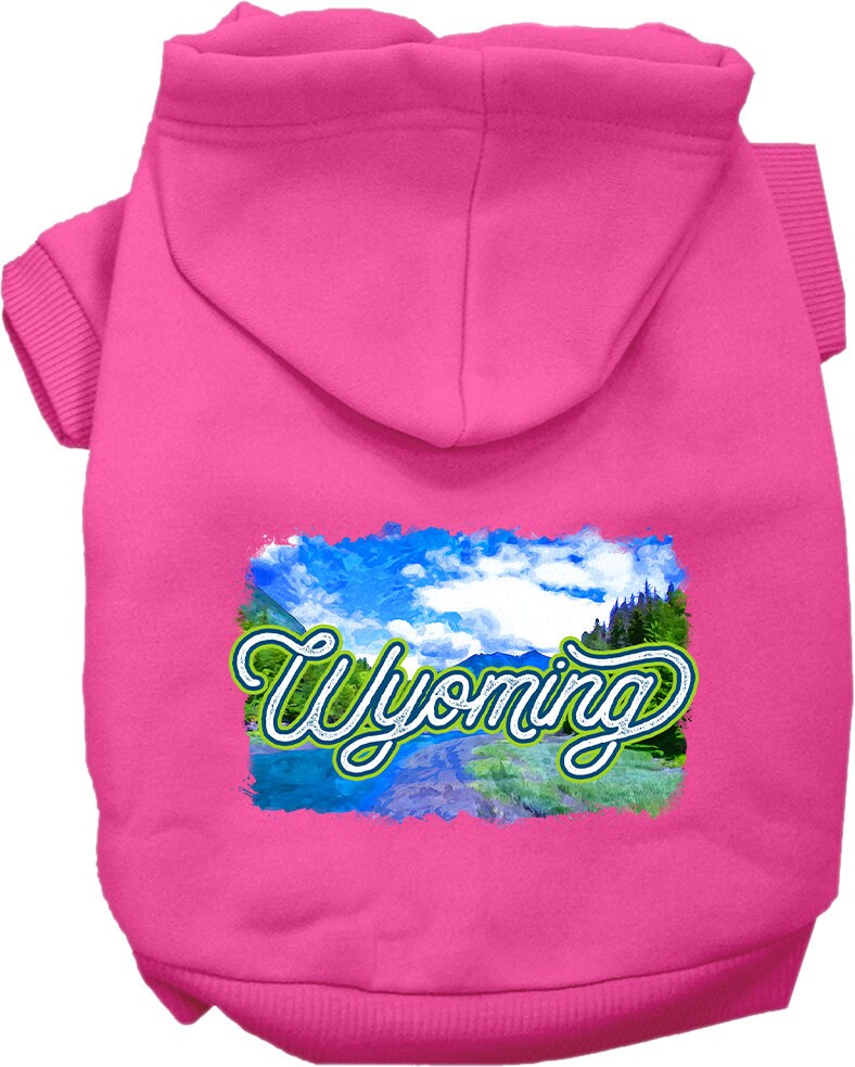 Pet Dog & Cat Screen Printed Hoodie for Medium to Large Pets (Sizes 2XL-6XL), "Wyoming Summer"