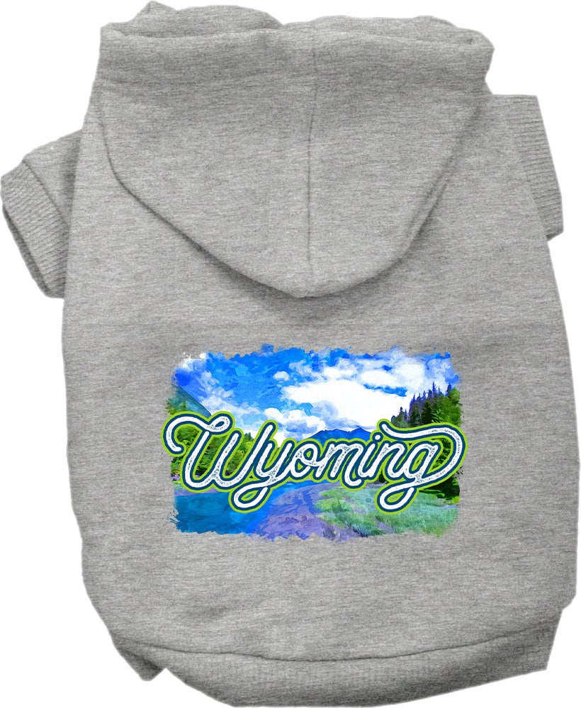 Pet Dog & Cat Screen Printed Hoodie for Medium to Large Pets (Sizes 2XL-6XL), "Wyoming Summer"