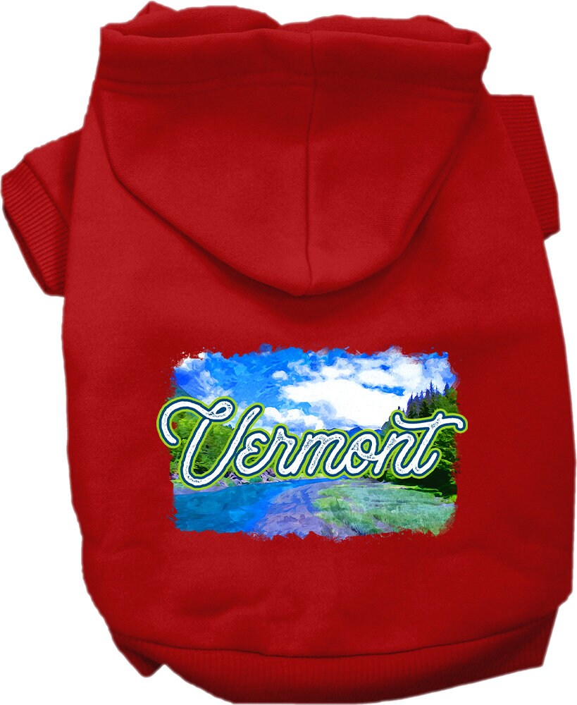 Pet Dog & Cat Screen Printed Hoodie for Medium to Large Pets (Sizes 2XL-6XL), "Vermont Summer"