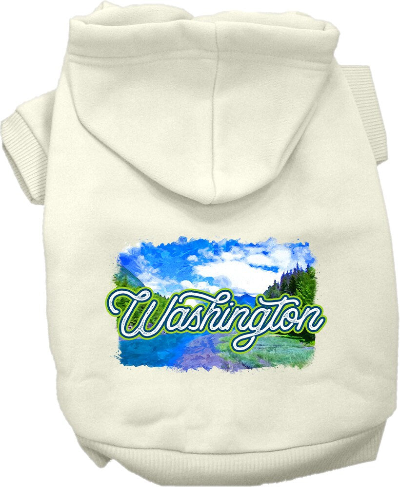 Pet Dog & Cat Screen Printed Hoodie for Medium to Large Pets (Sizes 2XL-6XL), "Washington Summer"