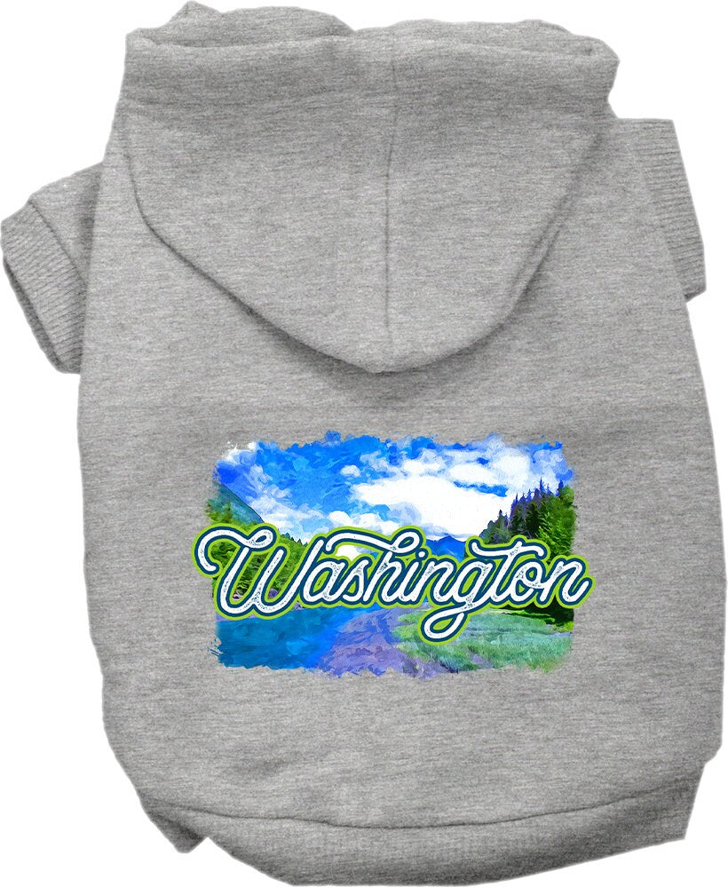 Pet Dog & Cat Screen Printed Hoodie for Medium to Large Pets (Sizes 2XL-6XL), "Washington Summer"