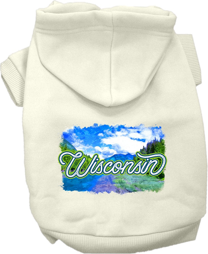 Pet Dog & Cat Screen Printed Hoodie for Medium to Large Pets (Sizes 2XL-6XL), "Wisconsin Summer"