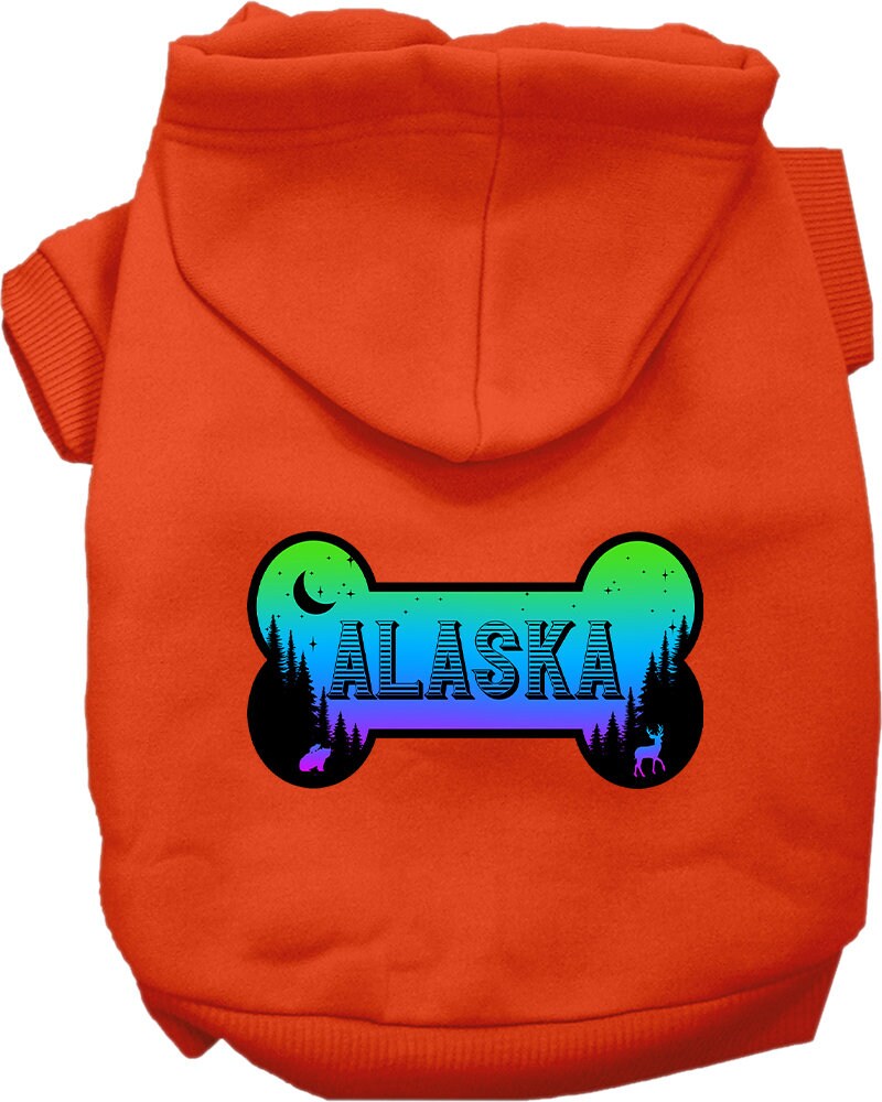 Pet Dog & Cat Screen Printed Hoodie for Small to Medium Pets (Sizes XS-XL), "Alaska Mountain Shades"