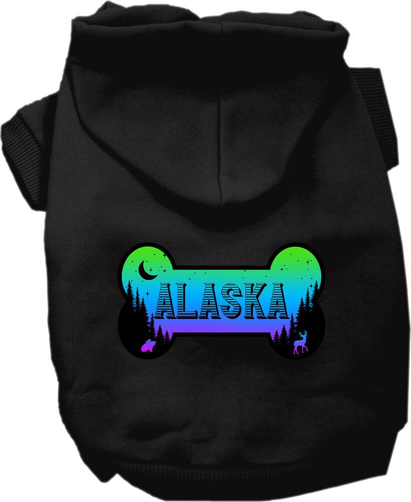 Pet Dog & Cat Screen Printed Hoodie for Small to Medium Pets (Sizes XS-XL), "Alaska Mountain Shades"