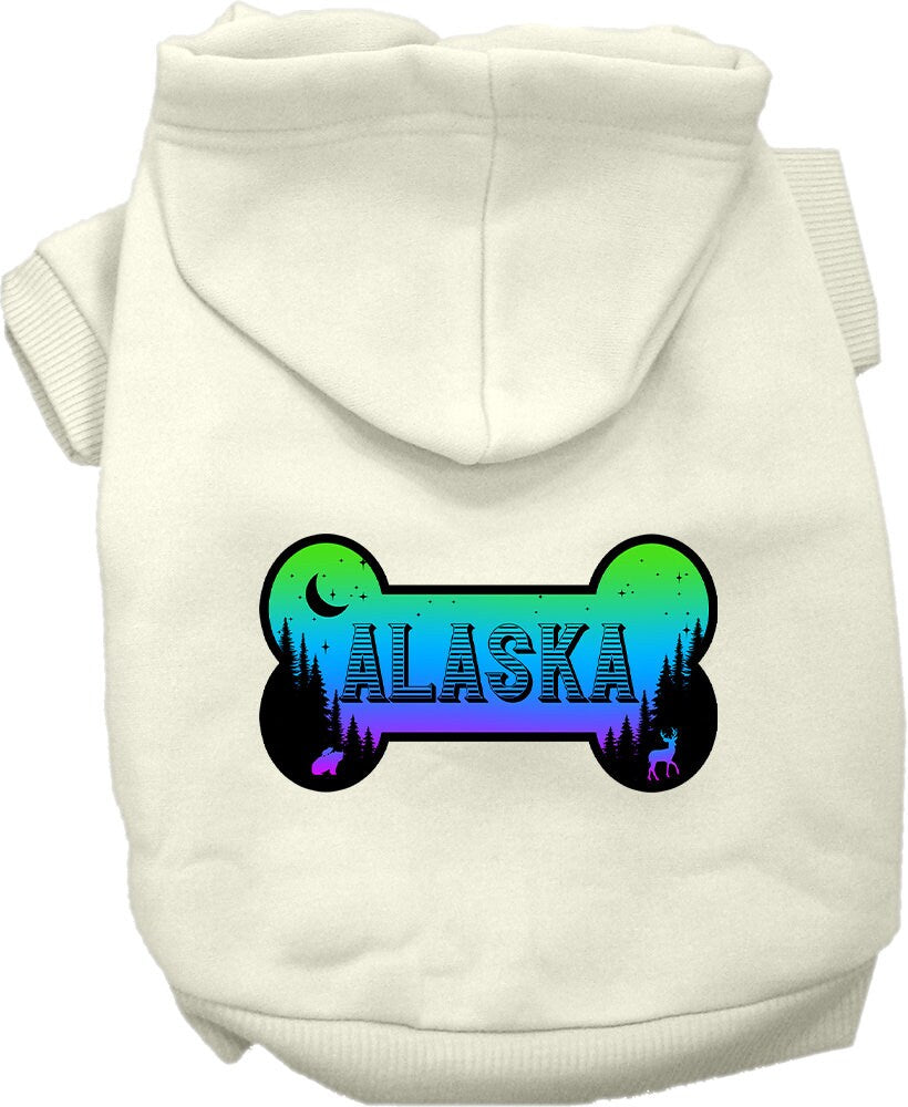 Pet Dog & Cat Screen Printed Hoodie for Small to Medium Pets (Sizes XS-XL), "Alaska Mountain Shades"