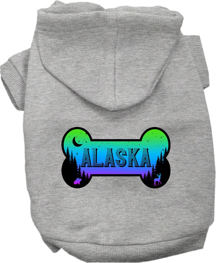 Pet Dog & Cat Screen Printed Hoodie for Small to Medium Pets (Sizes XS-XL), "Alaska Mountain Shades"