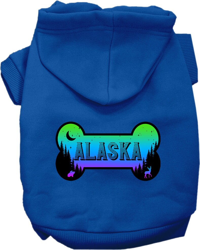 Pet Dog & Cat Screen Printed Hoodie for Medium to Large Pets (Sizes 2XL-6XL), "Alaska Mountain Shades"