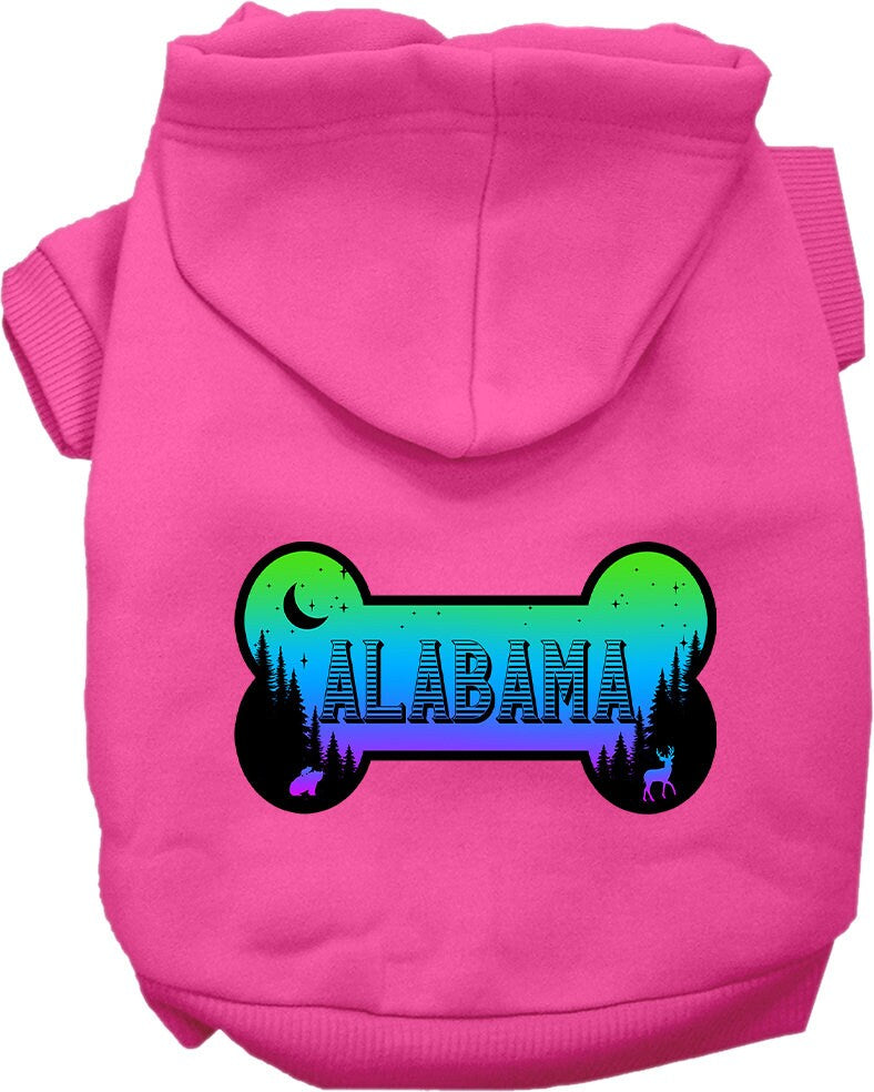 Pet Dog & Cat Screen Printed Hoodie for Small to Medium Pets (Sizes XS-XL), "Alabama Mountain Shades"