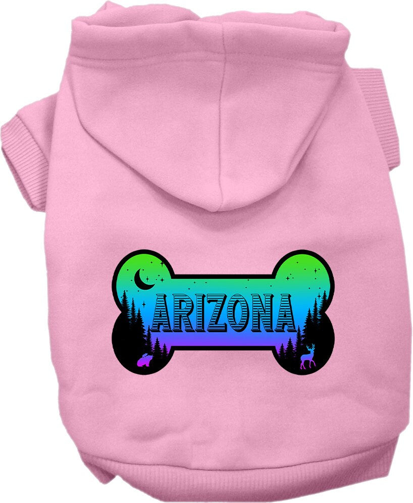 Pet Dog & Cat Screen Printed Hoodie for Small to Medium Pets (Sizes XS-XL), "Arizona Mountain Shades"