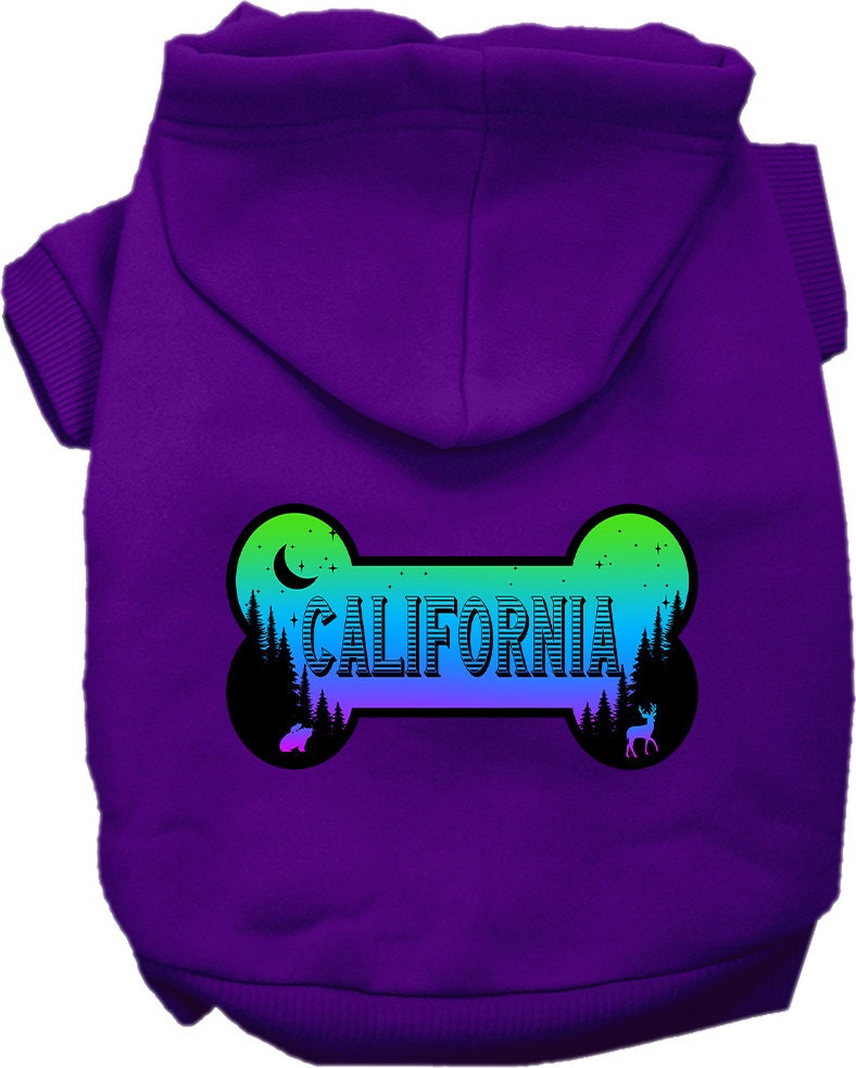 Pet Dog & Cat Screen Printed Hoodie for Small to Medium Pets (Sizes XS-XL), "California Mountain Shades"