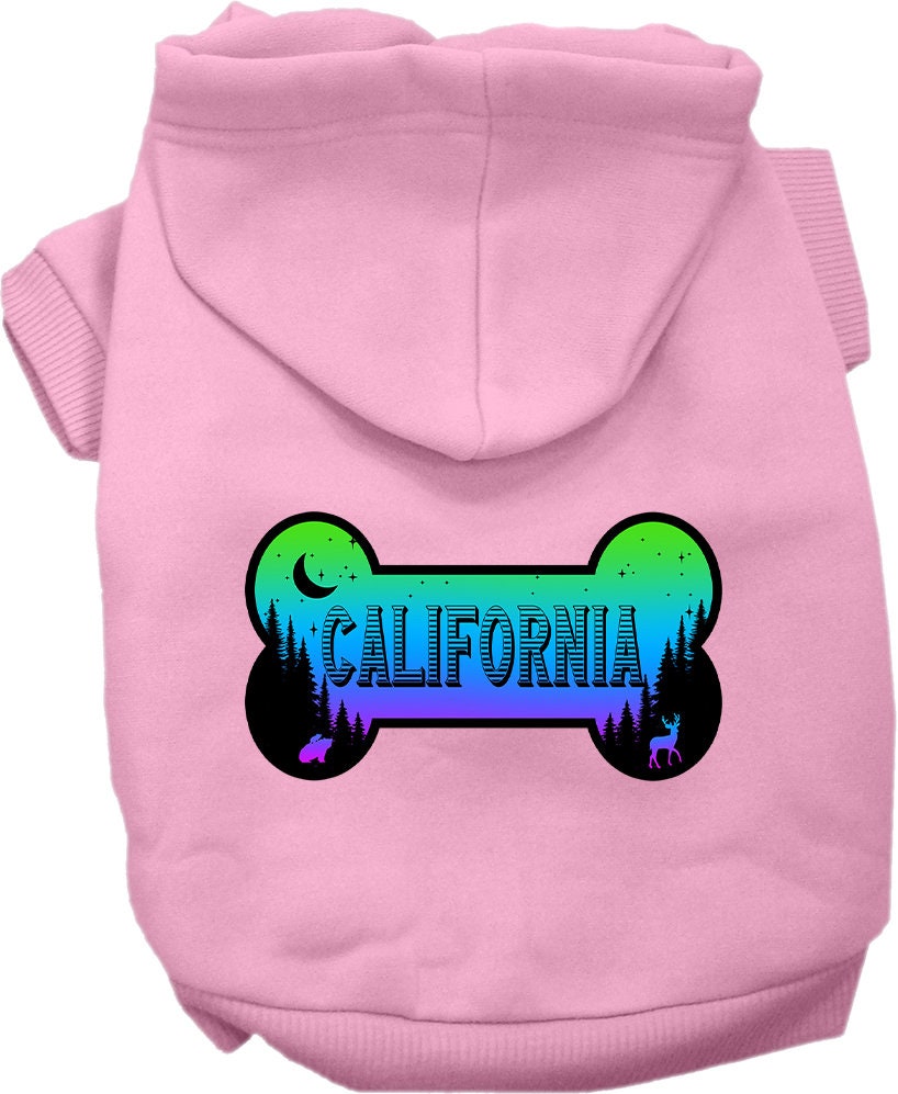 Pet Dog & Cat Screen Printed Hoodie for Small to Medium Pets (Sizes XS-XL), "California Mountain Shades"