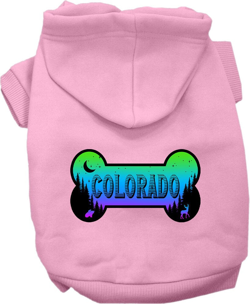 Pet Dog & Cat Screen Printed Hoodie for Medium to Large Pets (Sizes 2XL-6XL), "Colorado Mountain Shades"