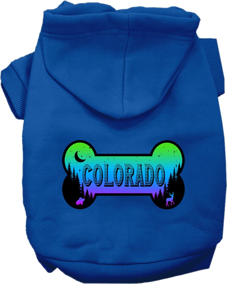 Pet Dog & Cat Screen Printed Hoodie for Medium to Large Pets (Sizes 2XL-6XL), "Colorado Mountain Shades"