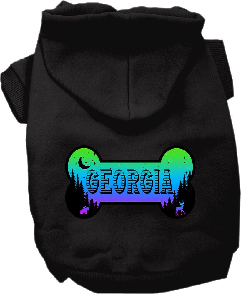 Pet Dog & Cat Screen Printed Hoodie for Medium to Large Pets (Sizes 2XL-6XL), "Georgia Mountain Shades"