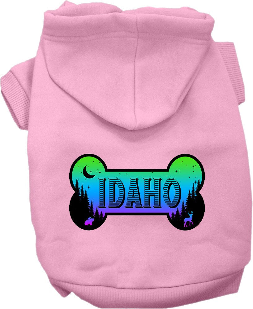 Pet Dog & Cat Screen Printed Hoodie for Medium to Large Pets (Sizes 2XL-6XL), "Idaho Mountain Shades"