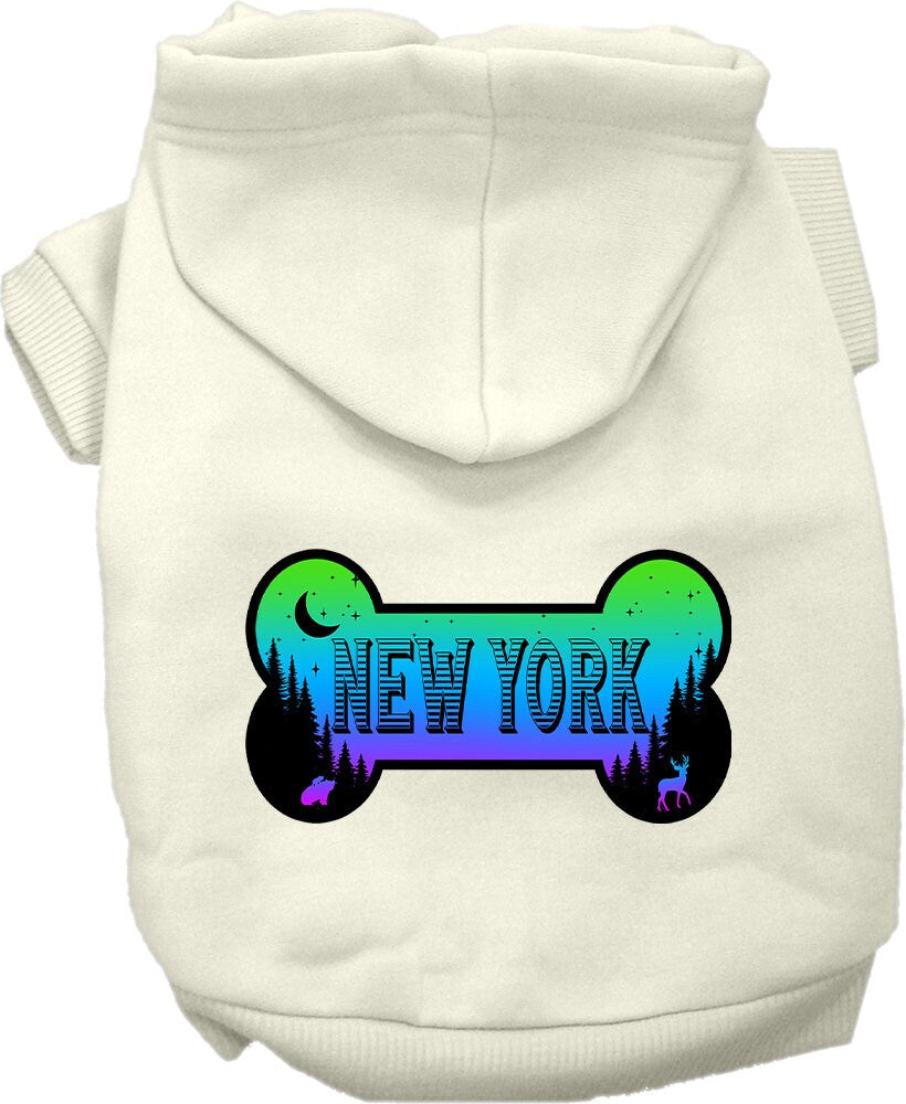 Pet Dog & Cat Screen Printed Hoodie for Medium to Large Pets (Sizes 2XL-6XL), "New York Mountain Shades"