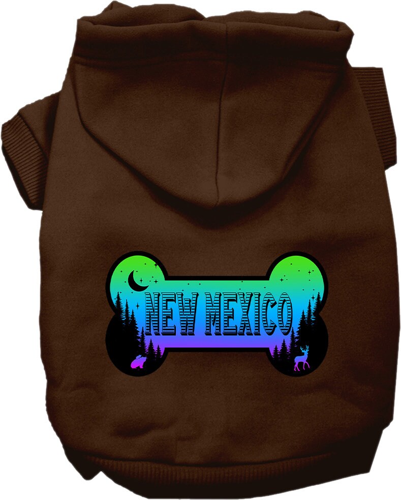 Pet Dog & Cat Screen Printed Hoodie for Medium to Large Pets (Sizes 2XL-6XL), "New Mexico Mountain Shades"