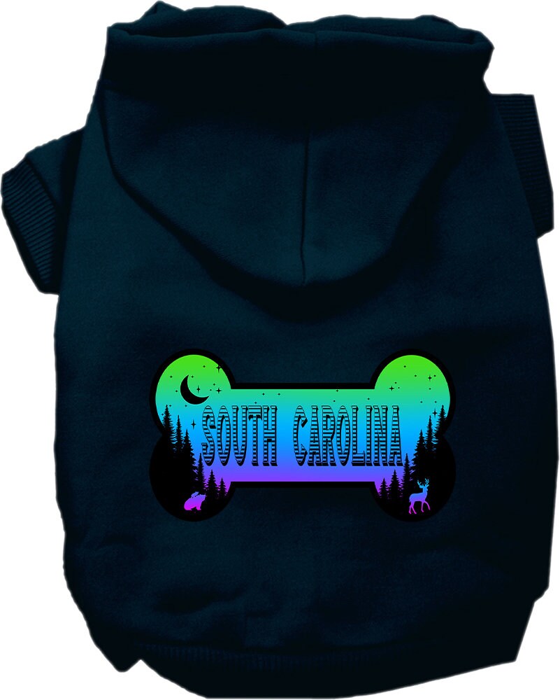 Pet Dog & Cat Screen Printed Hoodie for Medium to Large Pets (Sizes 2XL-6XL), "South Carolina Mountain Shades"