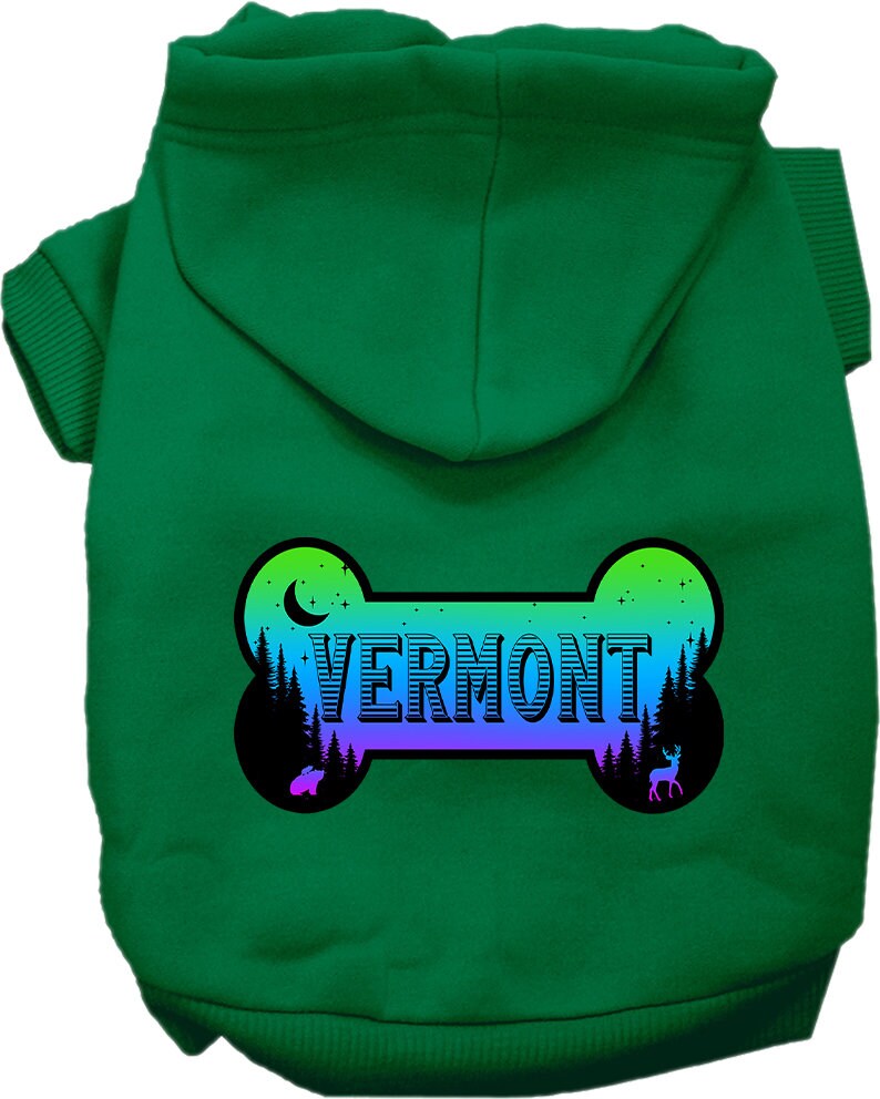 Pet Dog & Cat Screen Printed Hoodie for Medium to Large Pets (Sizes 2XL-6XL), "Vermont Mountain Shades"