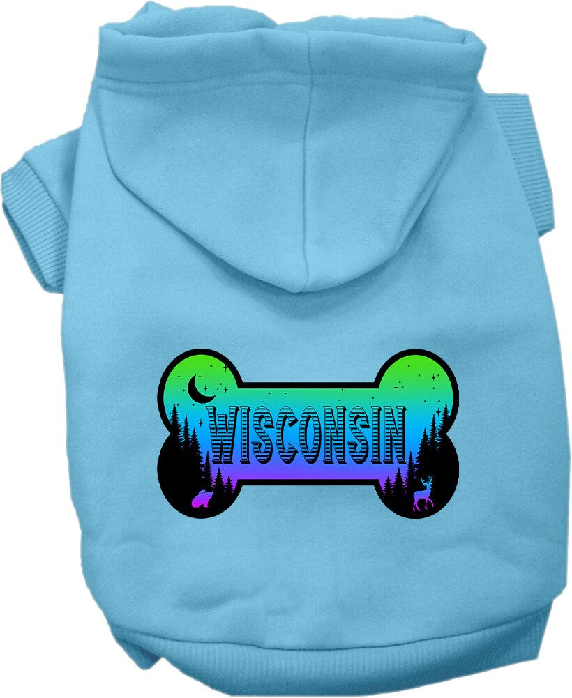 Pet Dog & Cat Screen Printed Hoodie for Medium to Large Pets (Sizes 2XL-6XL), "Wisconsin Mountain Shades"