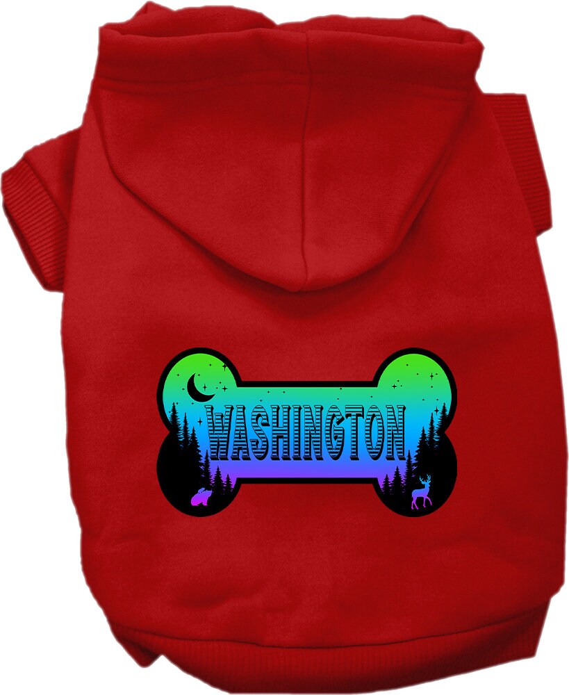 Pet Dog & Cat Screen Printed Hoodie for Medium to Large Pets (Sizes 2XL-6XL), "Washington Mountain Shades"