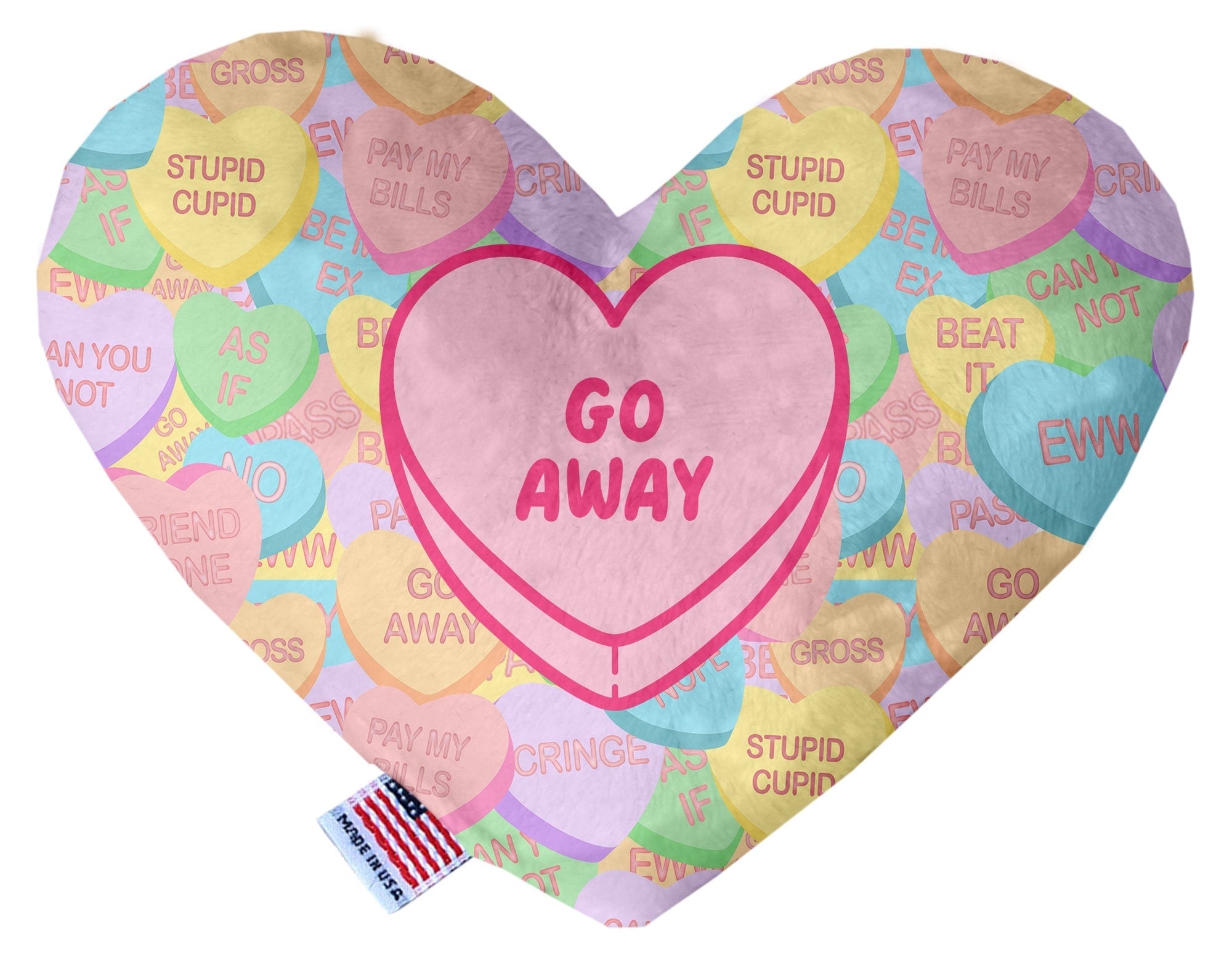 Pet & Dog Plush Heart Toy, "Go Away"