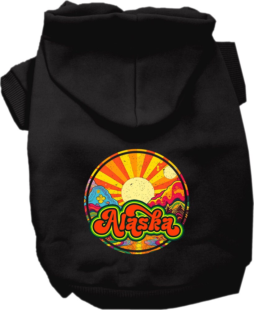 Pet Dog & Cat Screen Printed Hoodie for Medium to Large Pets (Sizes 2XL-6XL), "Alaska Mellow Mountain"