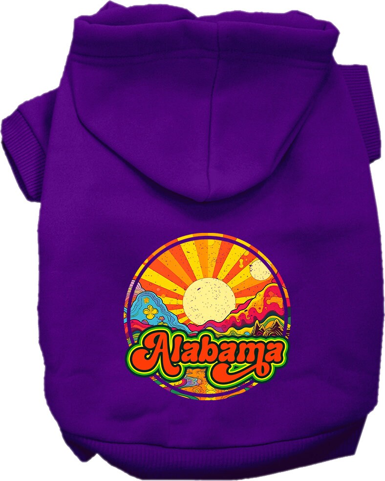 Pet Dog & Cat Screen Printed Hoodie for Medium to Large Pets (Sizes 2XL-6XL), "Alabama Mellow Mountain"