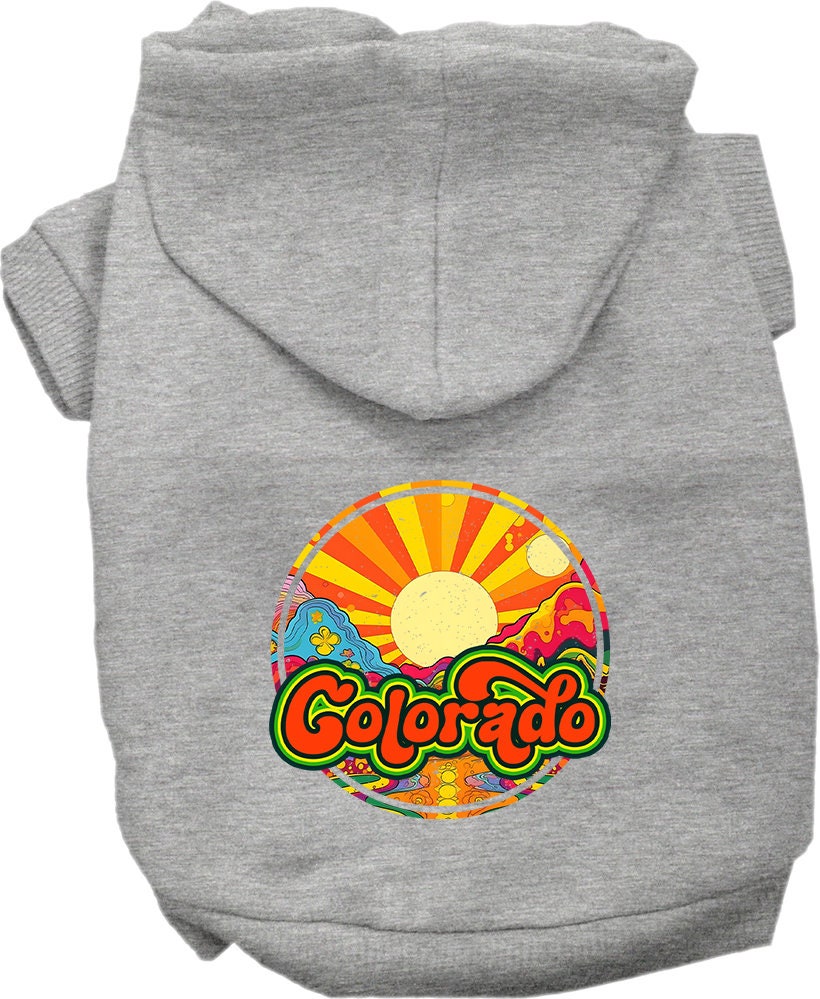 Pet Dog & Cat Screen Printed Hoodie for Medium to Large Pets (Sizes 2XL-6XL), "Colorado Mellow Mountain"