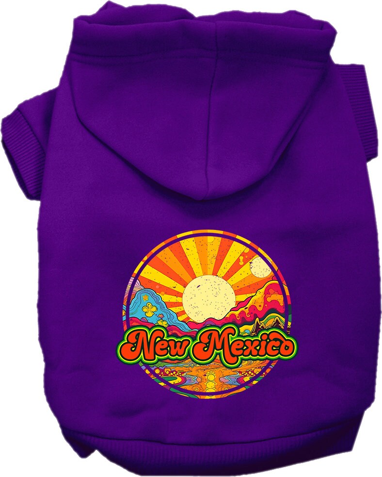 Pet Dog & Cat Screen Printed Hoodie for Medium to Large Pets (Sizes 2XL-6XL), "New Mexico Mellow Mountain"