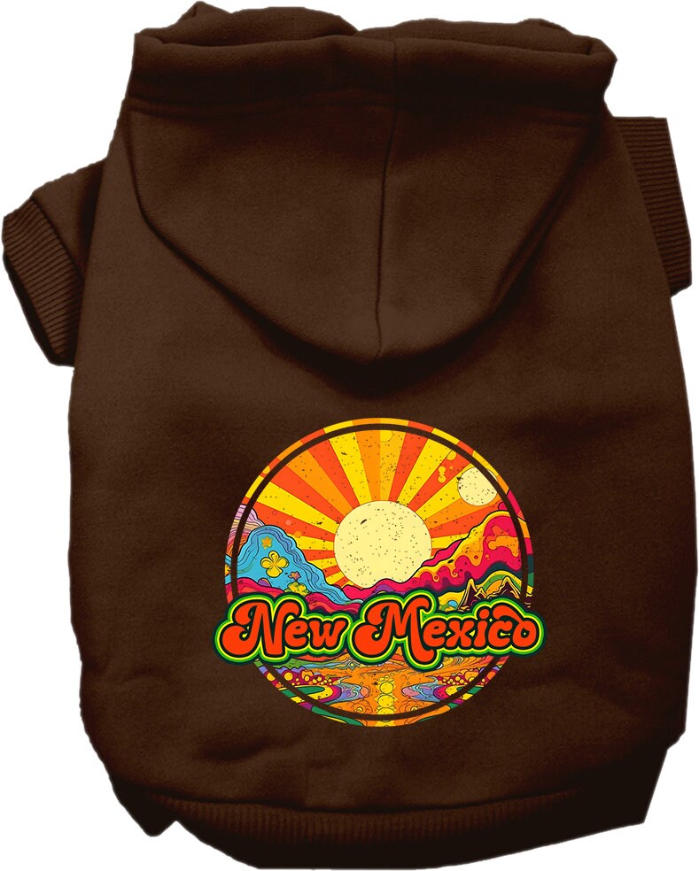 Pet Dog & Cat Screen Printed Hoodie for Medium to Large Pets (Sizes 2XL-6XL), "New Mexico Mellow Mountain"