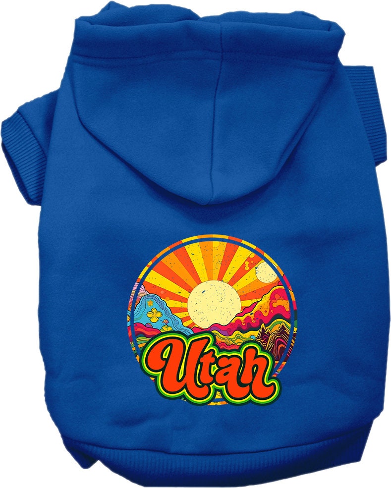 Pet Dog & Cat Screen Printed Hoodie for Medium to Large Pets (Sizes 2XL-6XL), "Utah Mellow Mountain"