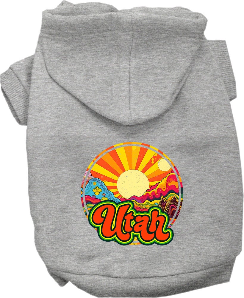 Pet Dog & Cat Screen Printed Hoodie for Medium to Large Pets (Sizes 2XL-6XL), "Utah Mellow Mountain"