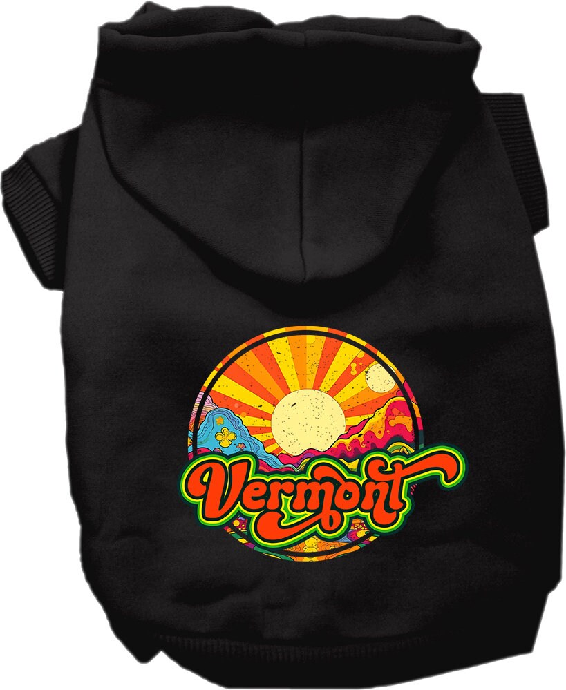 Pet Dog & Cat Screen Printed Hoodie for Medium to Large Pets (Sizes 2XL-6XL), "Vermont Mellow Mountain"