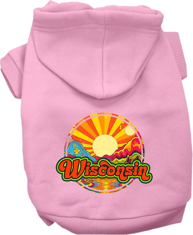 Pet Dog & Cat Screen Printed Hoodie for Medium to Large Pets (Sizes 2XL-6XL), "Wisconsin Mellow Mountain"