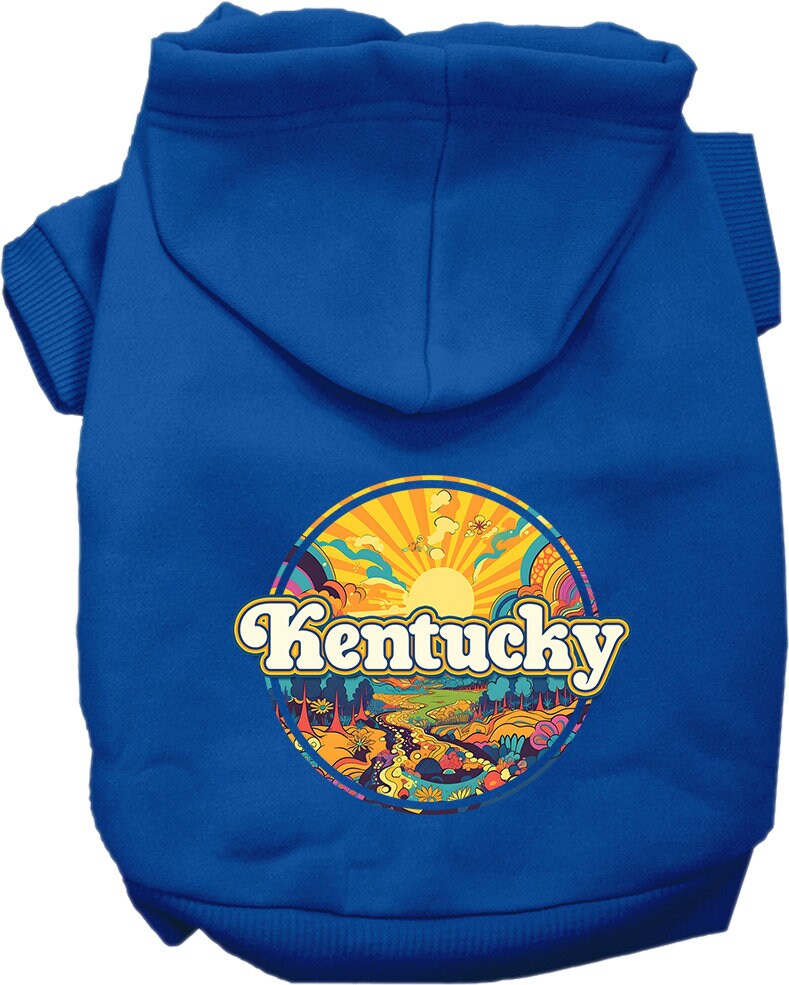 Pet Dog & Cat Screen Printed Hoodie for Medium to Large Pets (Sizes 2XL-6XL), "Kentucky Trippy Peaks"