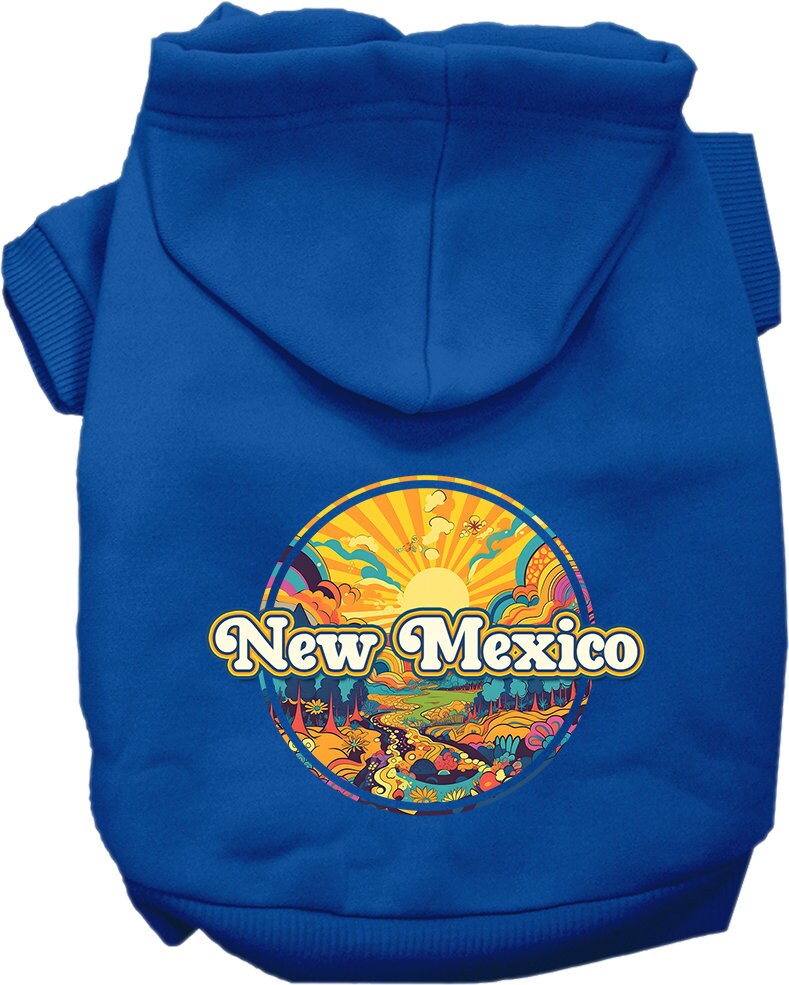 Pet Dog & Cat Screen Printed Hoodie for Medium to Large Pets (Sizes 2XL-6XL), "New Mexico Trippy Peaks"