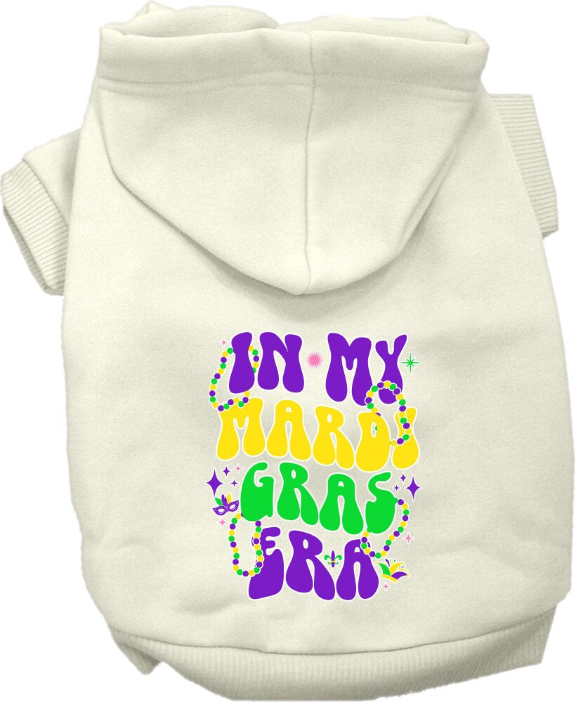 Pet Dog & Cat Screen Printed Hoodie for Small to Medium Pets (Sizes XS-XL), "In My Mardi Gras Era"