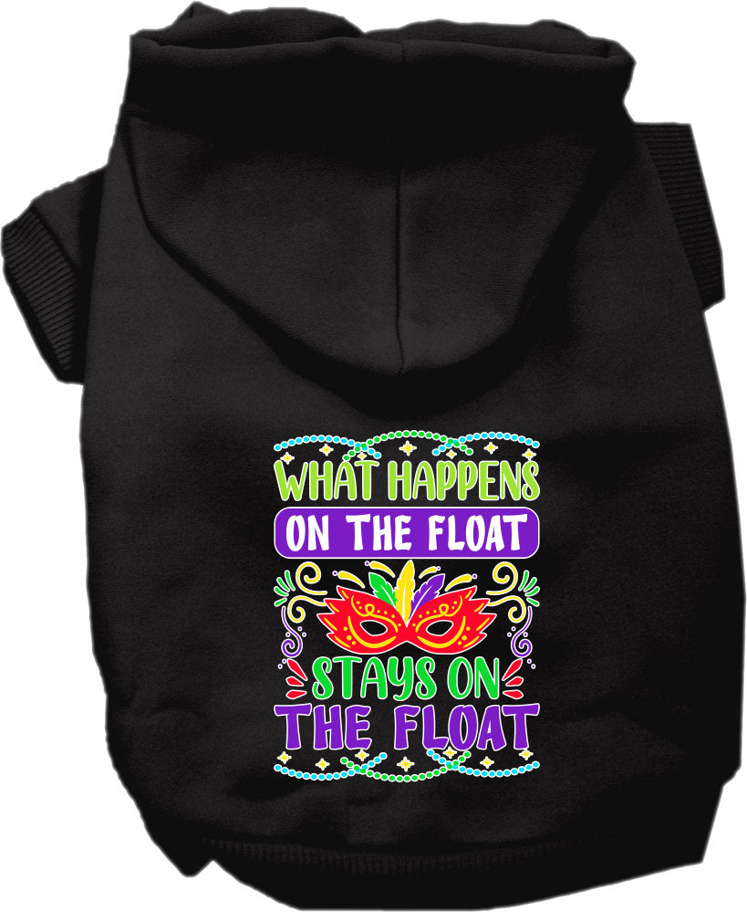 Pet Dog & Cat Screen Printed Hoodie for Medium to Large Pets (Sizes 2XL-6XL), "What Happens On The Float Stays On The Float"